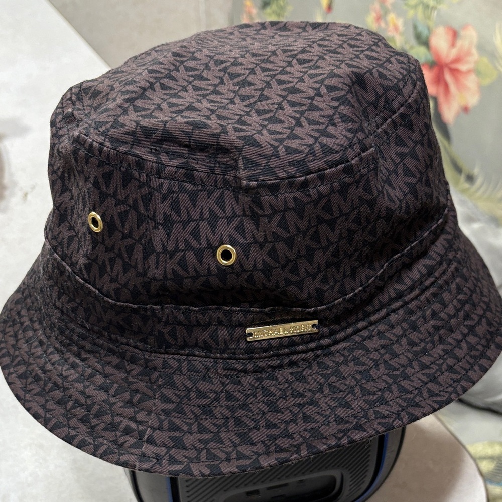 Michael Kors Brown Monogram Bucket Hat